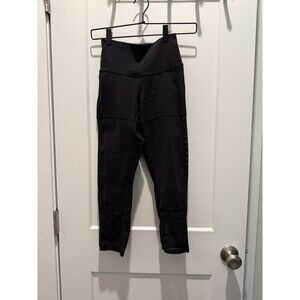 ALO YOGA Black Color Womens High Waist Mosaic Mesh Side Leggings XS RN#87370